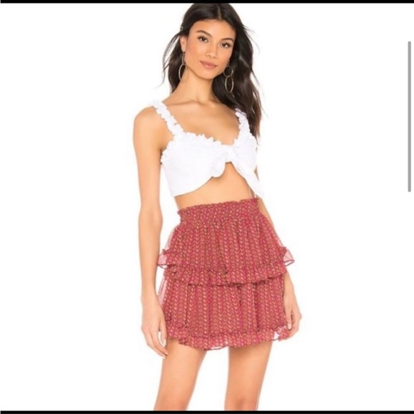 MISA Los Angeles Manya Ditsy Tiered ruffle Skirt - Picture 4 of 12